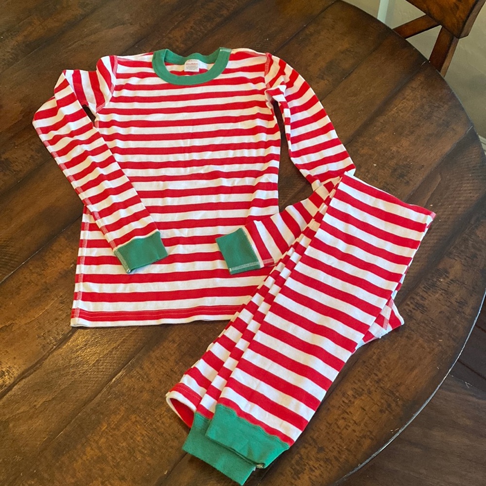 Hanna Andersson Christmas long Johns girls 14 excellent